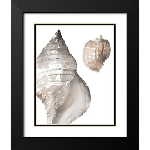 Tonal Shell I Black Modern Wood Framed Art Print with Double Matting by Loreth, Lanie
