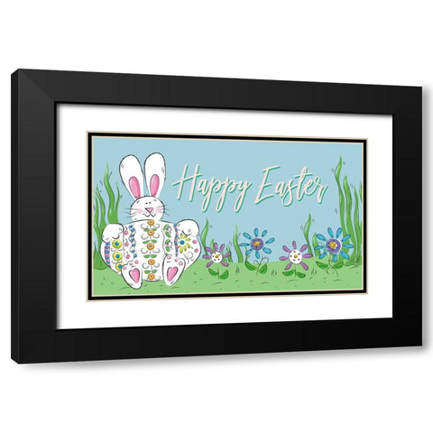 Happy Easter (rectangle) Black Modern Wood Framed Art Print with Double Matting by Mosher, Deidre