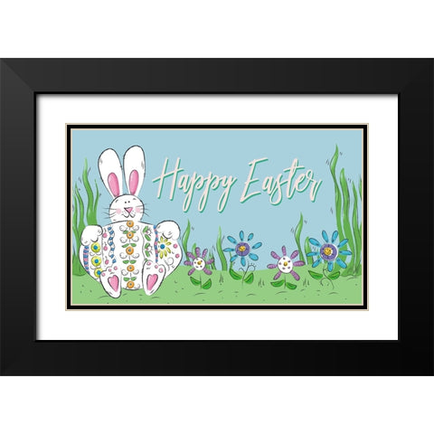 Happy Easter (rectangle) Black Modern Wood Framed Art Print with Double Matting by Mosher, Deidre