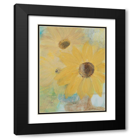 Big Sunflowers Black Modern Wood Framed Art Print with Double Matting by Maria, Robin