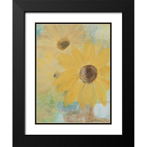 Big Sunflowers Black Modern Wood Framed Art Print with Double Matting by Maria, Robin