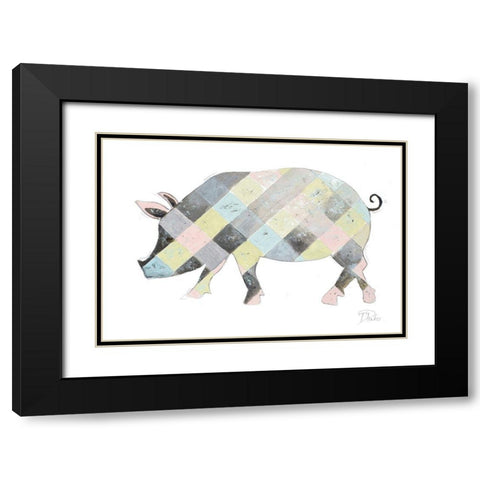 The Plaid Pig Black Modern Wood Framed Art Print with Double Matting by Pinto, Patricia