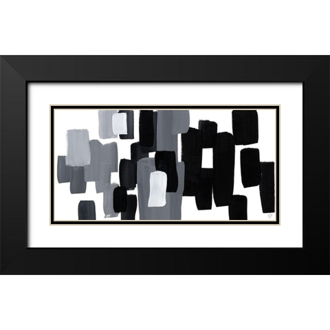 Modern Grooves II Black Modern Wood Framed Art Print with Double Matting by Loreth, Lanie