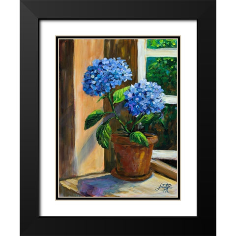 Violet Poppies Black Modern Wood Framed Art Print with Double Matting by DeRice, Julie