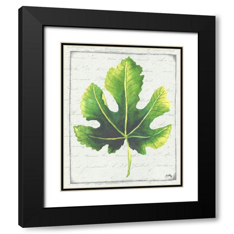 Emerald Leaf I Black Modern Wood Framed Art Print with Double Matting by Medley, Elizabeth