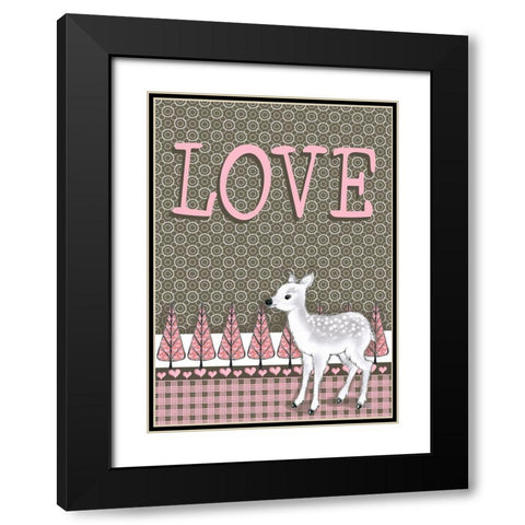 Lamb Love Black Modern Wood Framed Art Print with Double Matting by Metz, Andi