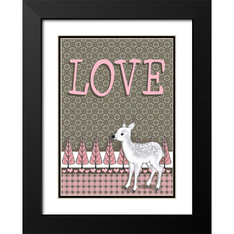 Lamb Love Black Modern Wood Framed Art Print with Double Matting by Metz, Andi