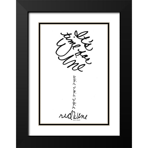 Its Time For Wine Black Modern Wood Framed Art Print with Double Matting by Loreth, Lanie