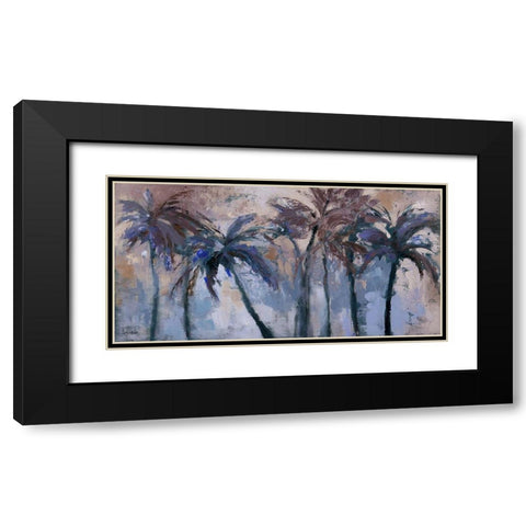 Island Midnight Palms Black Modern Wood Framed Art Print with Double Matting by Loreth, Lanie