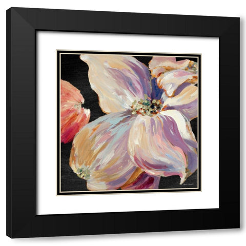 Soft Flower Song on Black II Black Modern Wood Framed Art Print with Double Matting by Loreth, Lanie