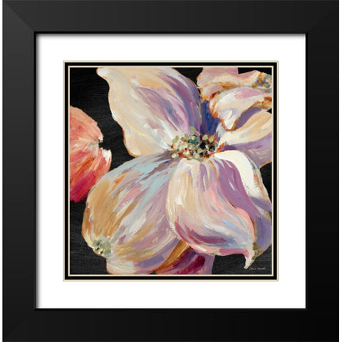 Soft Flower Song on Black II Black Modern Wood Framed Art Print with Double Matting by Loreth, Lanie