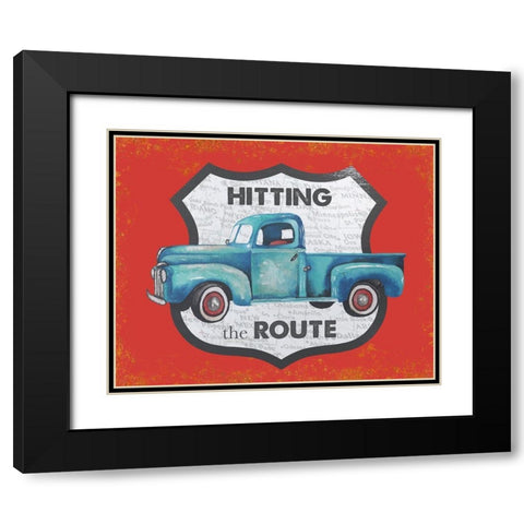 Hitting the Route in Red Black Modern Wood Framed Art Print with Double Matting by Medley, Elizabeth