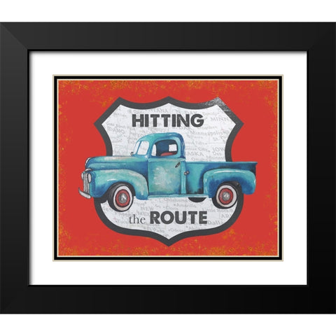 Hitting the Route in Red Black Modern Wood Framed Art Print with Double Matting by Medley, Elizabeth