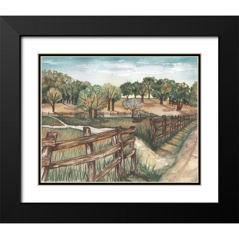 Farm Landscape Black Modern Wood Framed Art Print with Double Matting by Medley, Elizabeth