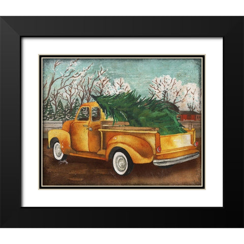 Yellow Truck and Tree III Black Modern Wood Framed Art Print with Double Matting by Medley, Elizabeth