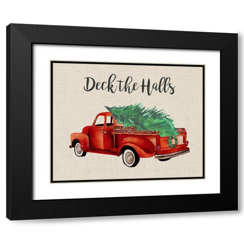 Deck The Halls Black Modern Wood Framed Art Print with Double Matting by Medley, Elizabeth