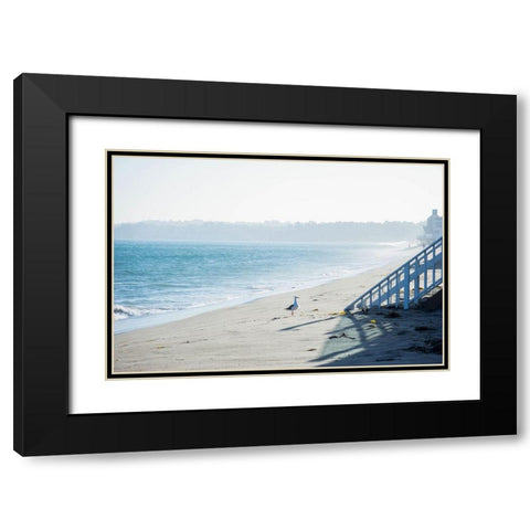 Beach Stroll Black Modern Wood Framed Art Print with Double Matting by Stewart, Wil