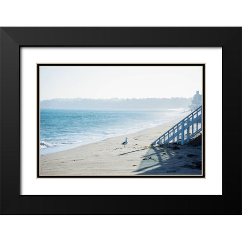 Beach Stroll Black Modern Wood Framed Art Print with Double Matting by Stewart, Wil