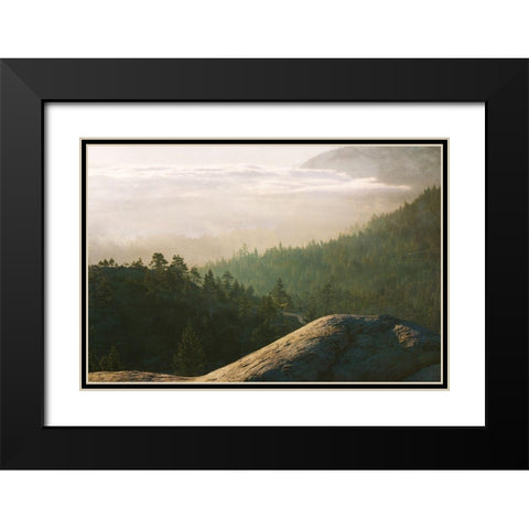 Peak of Dawn Black Modern Wood Framed Art Print with Double Matting by Stewart, Wil
