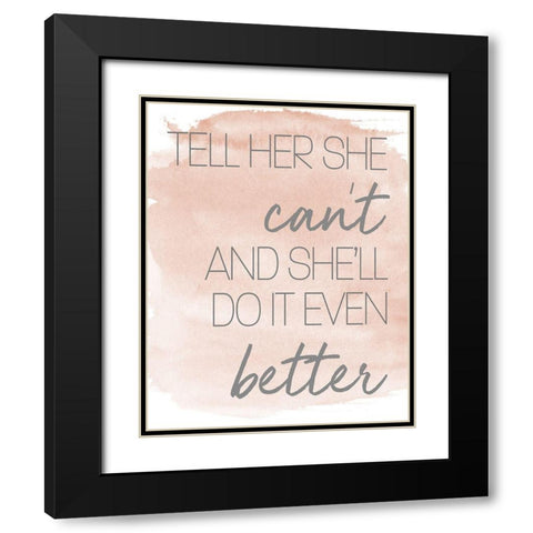 Tell Her Black Modern Wood Framed Art Print with Double Matting by SD Graphics Studio