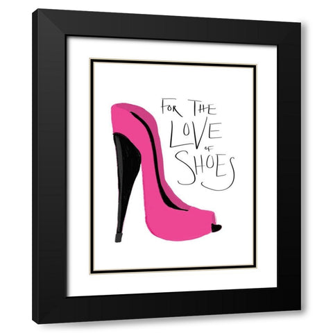 The Love of Shoes Black Modern Wood Framed Art Print with Double Matting by SD Graphics Studio