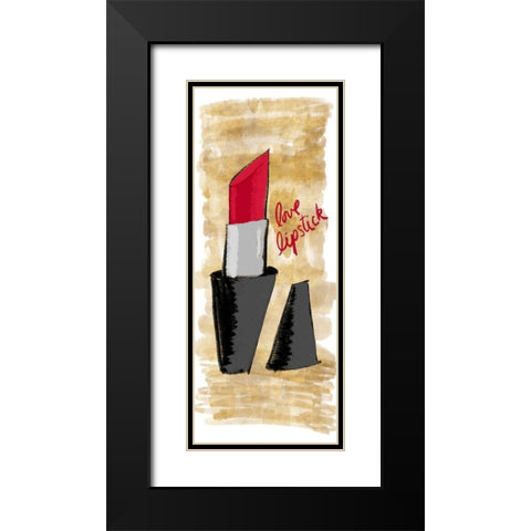 Love Lipstick Panel Black Modern Wood Framed Art Print with Double Matting by SD Graphics Studio