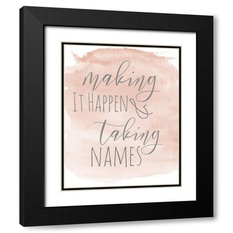 Taking Names Black Modern Wood Framed Art Print with Double Matting by SD Graphics Studio