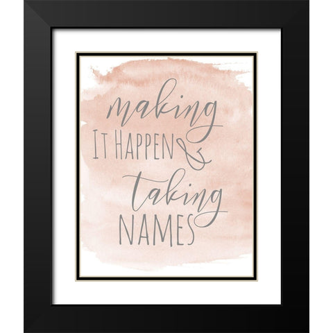 Taking Names Black Modern Wood Framed Art Print with Double Matting by SD Graphics Studio