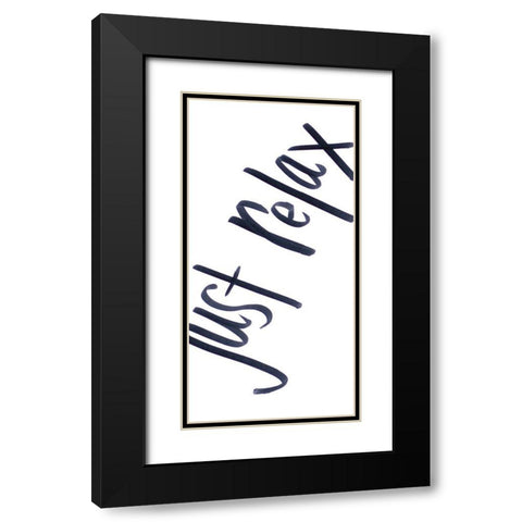 Peaceful Panel I Black Modern Wood Framed Art Print with Double Matting by SD Graphics Studio