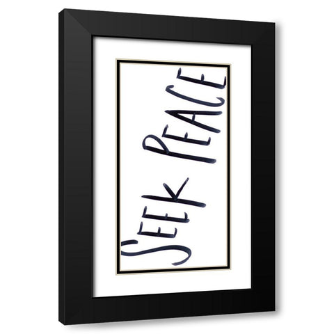 Peaceful Panel III Black Modern Wood Framed Art Print with Double Matting by SD Graphics Studio