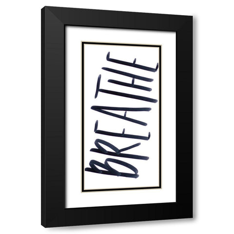 Peaceful Panel II Black Modern Wood Framed Art Print with Double Matting by SD Graphics Studio