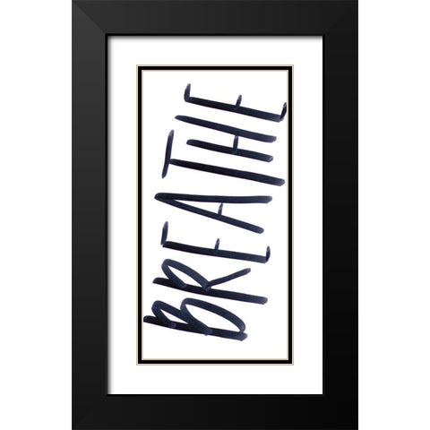 Peaceful Panel II Black Modern Wood Framed Art Print with Double Matting by SD Graphics Studio