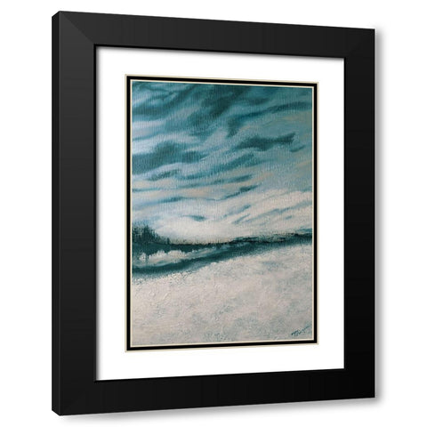 Winters Edge I Black Modern Wood Framed Art Print with Double Matting by Hakimipour, Tiffany