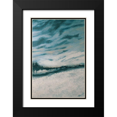 Winters Edge I Black Modern Wood Framed Art Print with Double Matting by Hakimipour, Tiffany