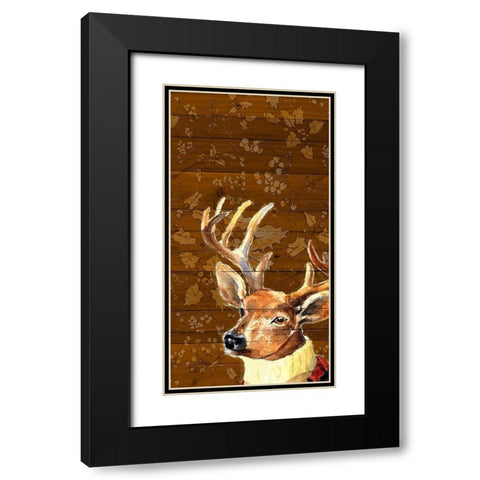 Deer Turtleneck in Fall Black Modern Wood Framed Art Print with Double Matting by Loreth, Lanie