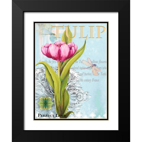 Elegant Tulip I Black Modern Wood Framed Art Print with Double Matting by Diannart