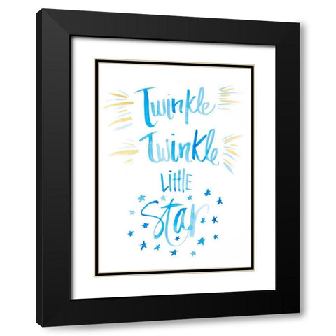 Twinkle Little Star Black Modern Wood Framed Art Print with Double Matting by SD Graphics Studio