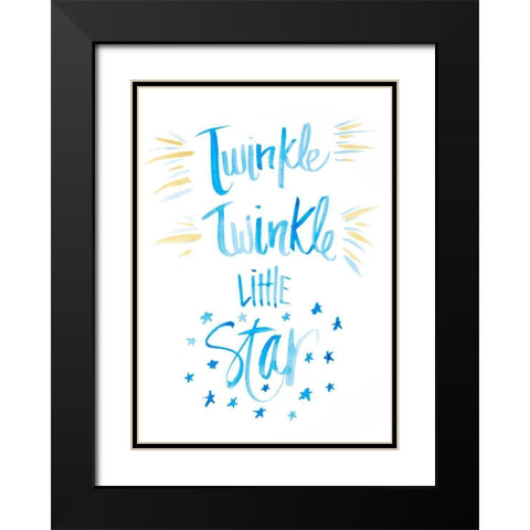 Twinkle Little Star Black Modern Wood Framed Art Print with Double Matting by SD Graphics Studio
