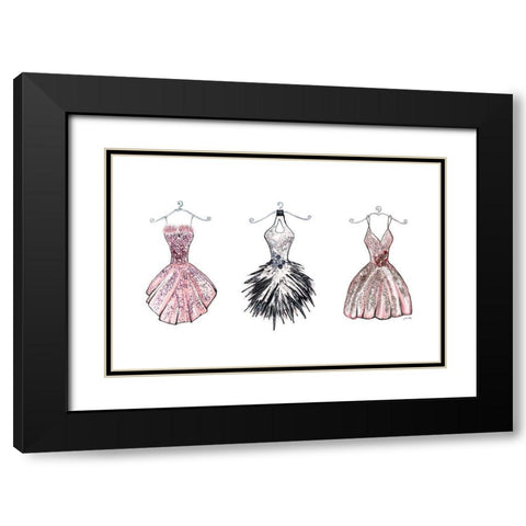 Sparkling Dress Trio Black Modern Wood Framed Art Print with Double Matting by Ritter, Gina