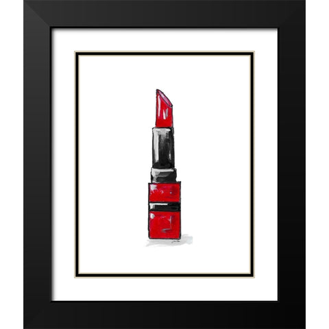 Red Lipstick I Black Modern Wood Framed Art Print with Double Matting by Ritter, Gina