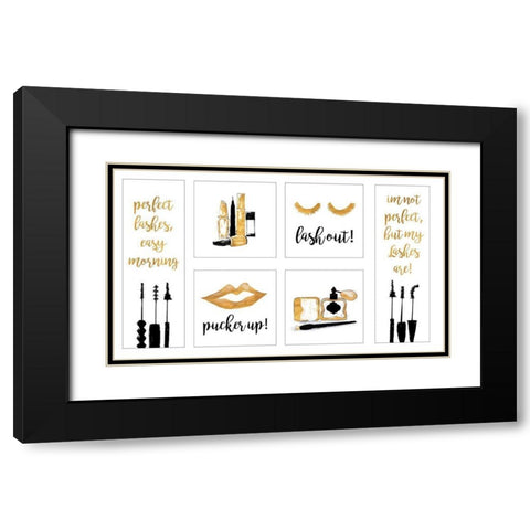 Makeup Quotes II Black Modern Wood Framed Art Print with Double Matting by Ritter, Gina