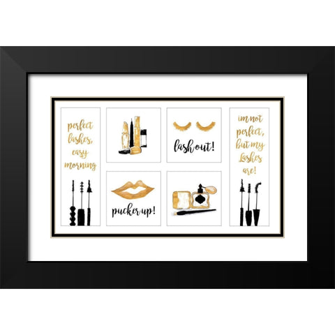 Makeup Quotes II Black Modern Wood Framed Art Print with Double Matting by Ritter, Gina