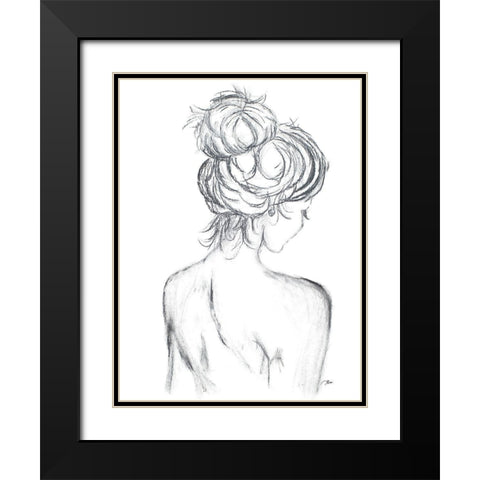 Messy Bun II Black Modern Wood Framed Art Print with Double Matting by Ritter, Gina