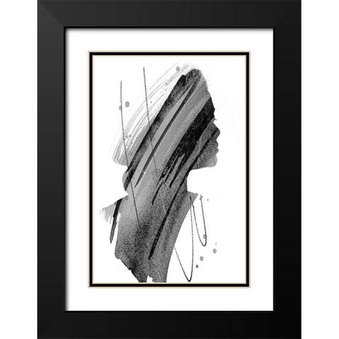 Dark Muted Black Modern Wood Framed Art Print with Double Matting by Pinto, Patricia