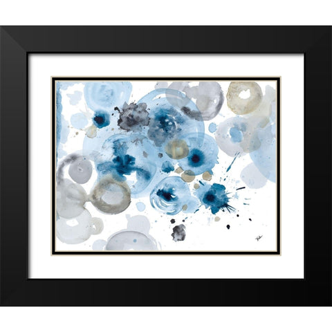Aguazul Black Modern Wood Framed Art Print with Double Matting by Pinto, Patricia