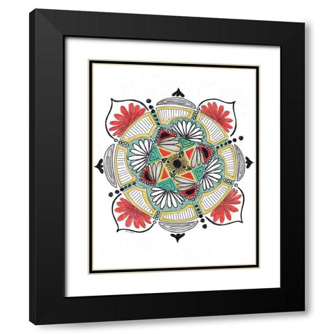 Autumn Mandala Black Modern Wood Framed Art Print with Double Matting by Loreth, Lanie