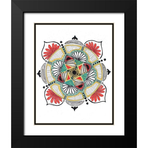 Autumn Mandala Black Modern Wood Framed Art Print with Double Matting by Loreth, Lanie