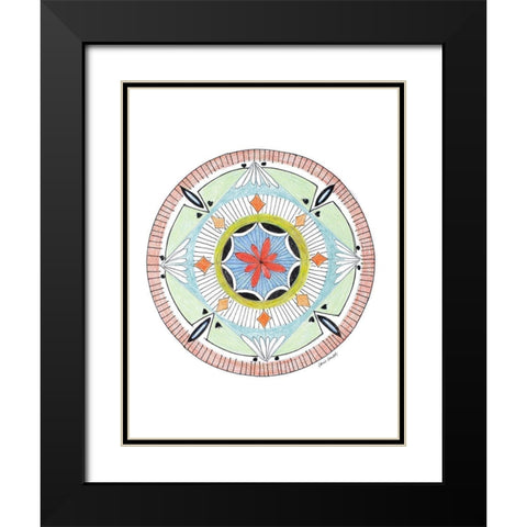 Green Mandala Black Modern Wood Framed Art Print with Double Matting by Loreth, Lanie
