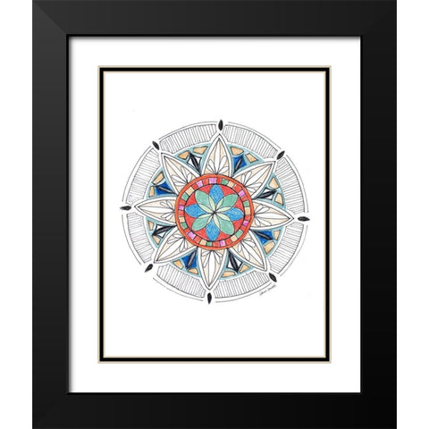 Spring Mandala Black Modern Wood Framed Art Print with Double Matting by Loreth, Lanie
