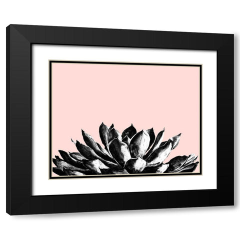 Agave on Blush Black Modern Wood Framed Art Print with Double Matting by Pinto, Patricia
